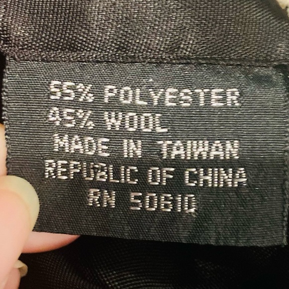 Vintage 90s wool blend black and tan plaid double breasted blazer lady jacket. 8 - Picture 6 of 6